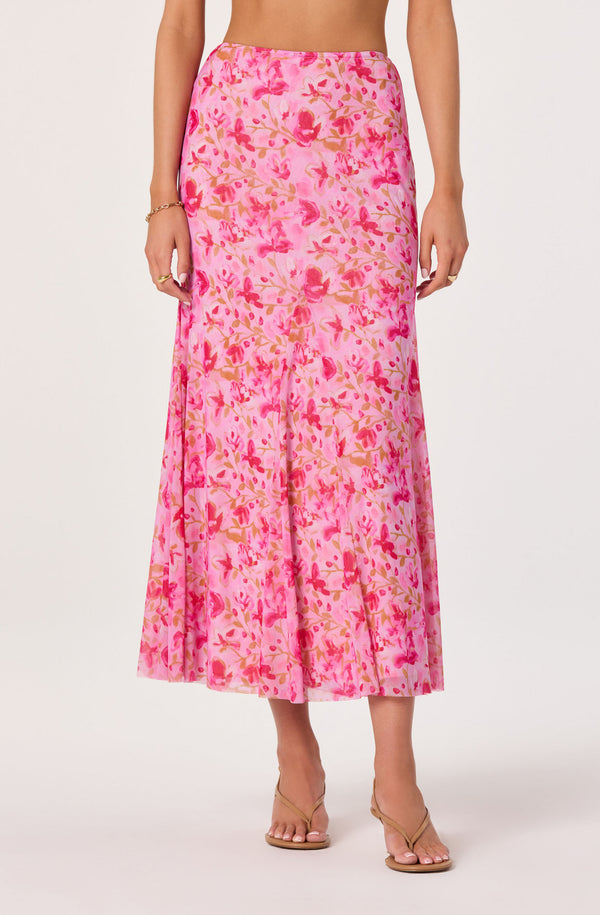 Mejra Floral Godet Knit Midi Skirt - ASTR the Label