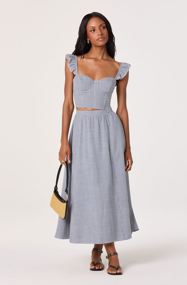midi dress skirt Black Midi Dress with Flared Skirt