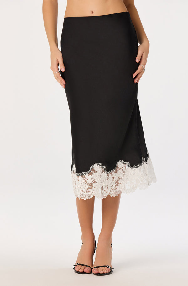 Shantel Lace-Trim Midi Skirt - ASTR the Label