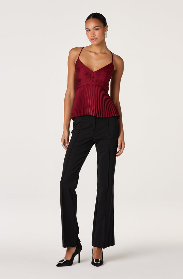 Blythe Pleated Peplum Tank Top - ASTR the Label