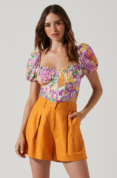 Paola Floral Puff Sleeve Top