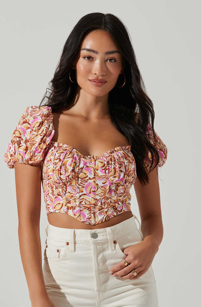 Paola Floral Puff Sleeve Top – ASTR The Label