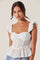 Sticky add to cart - Baylin Eyelet Peplum Corset Top