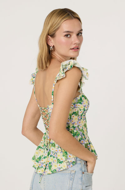 Baylin Floral Peplum Top
