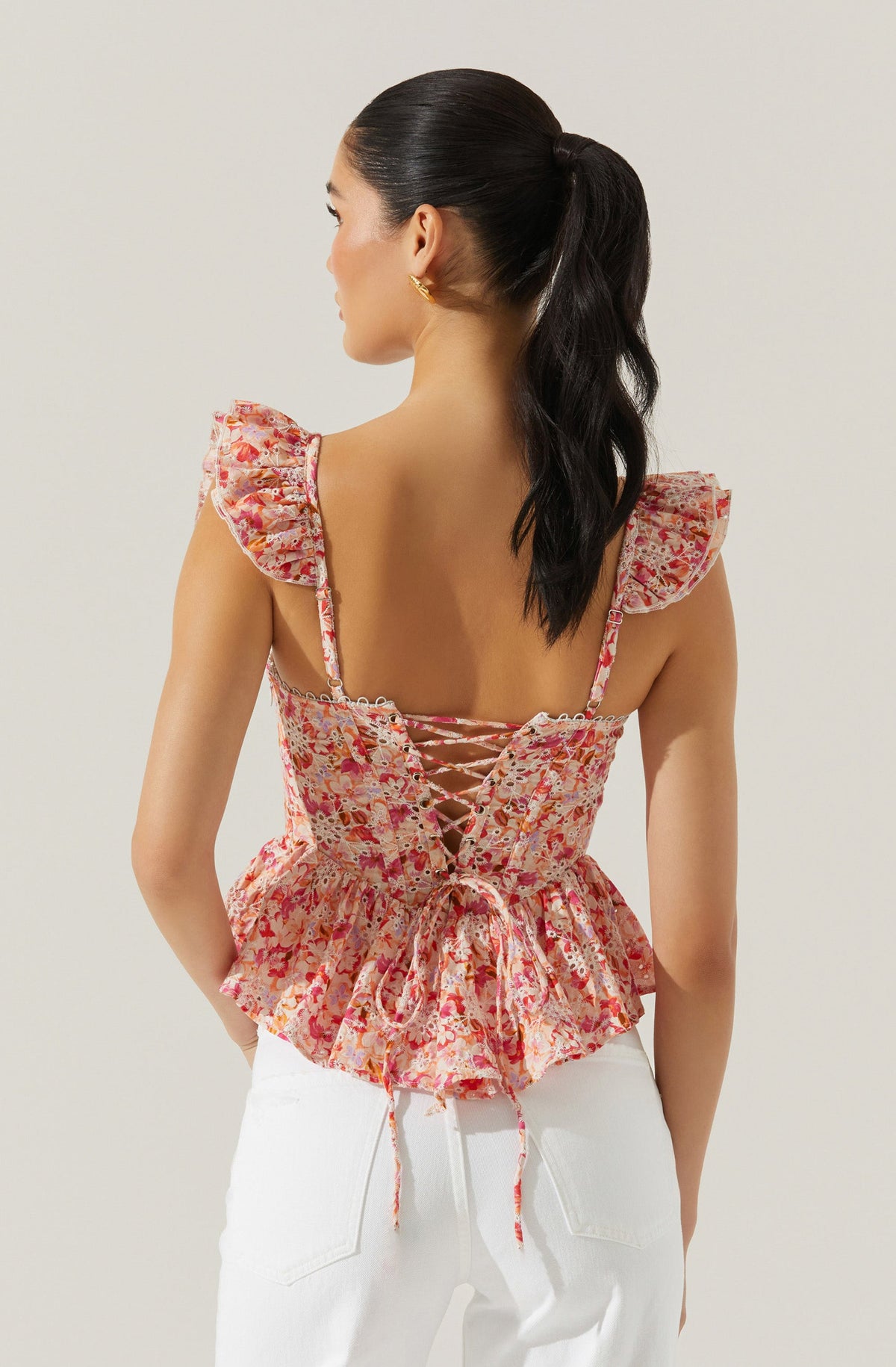 Baylin Floral Peplum Top– ASTR the Label