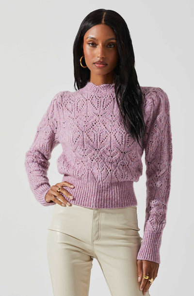 Evy Puff Sleeve Pointelle Sweater – ASTR The Label