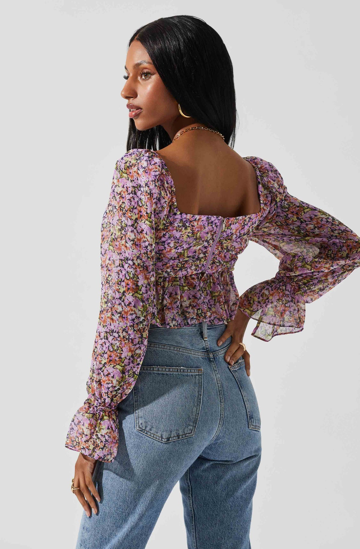 Luann Sweetheart Neck Peplum Top – ASTR The Label