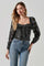 Junie Metallic Ruched Puff Sleeve Top