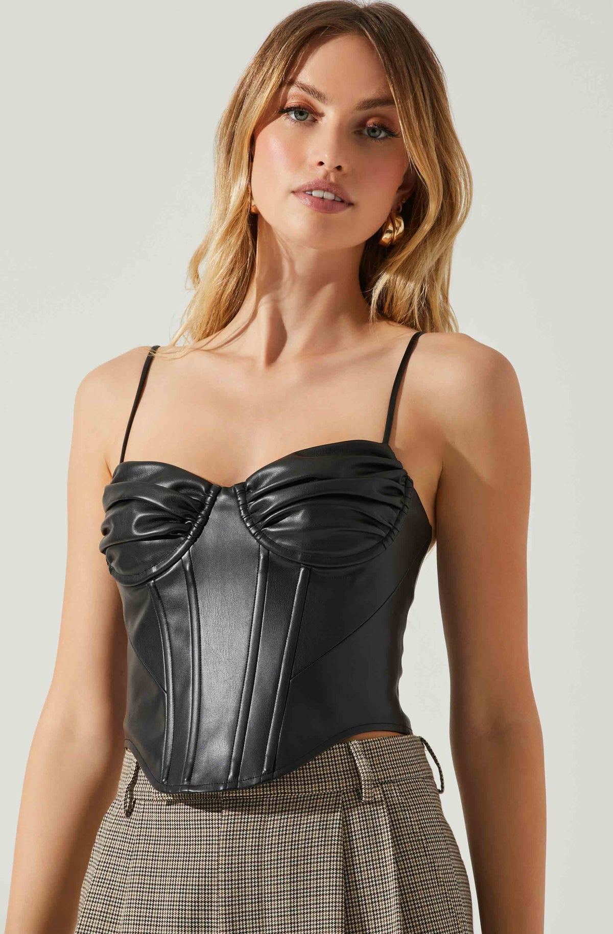 Trishna Faux Leather Corset Top