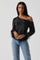 Dawn Off Shoulder Feather Trim Top
