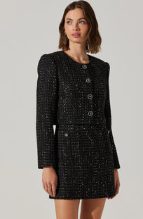 Milena Cropped Tweed Jacket - ASTR the Label