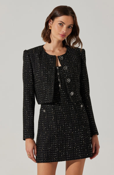 【美品】Na.e ナエ　Novel Tweed Vest_black Exquisite Taste Tweed Vest - Black | Fashion Nova