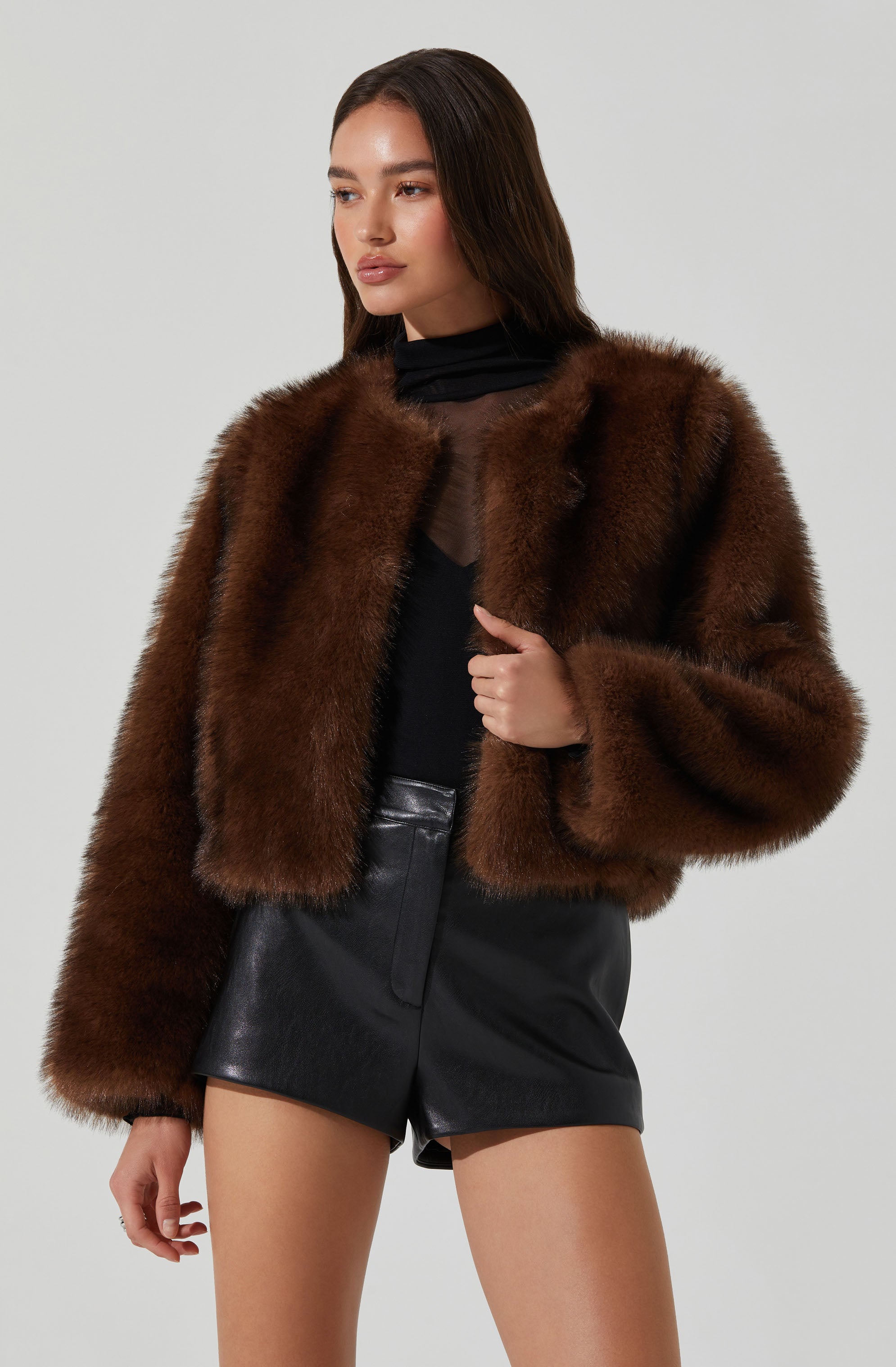 Doxey Faux Fur Cropped Jacket– ASTR the Label Doxey Faux Fur Cropped Jacket– ASTR the Label