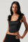Taite Feather Trim Corset Top
