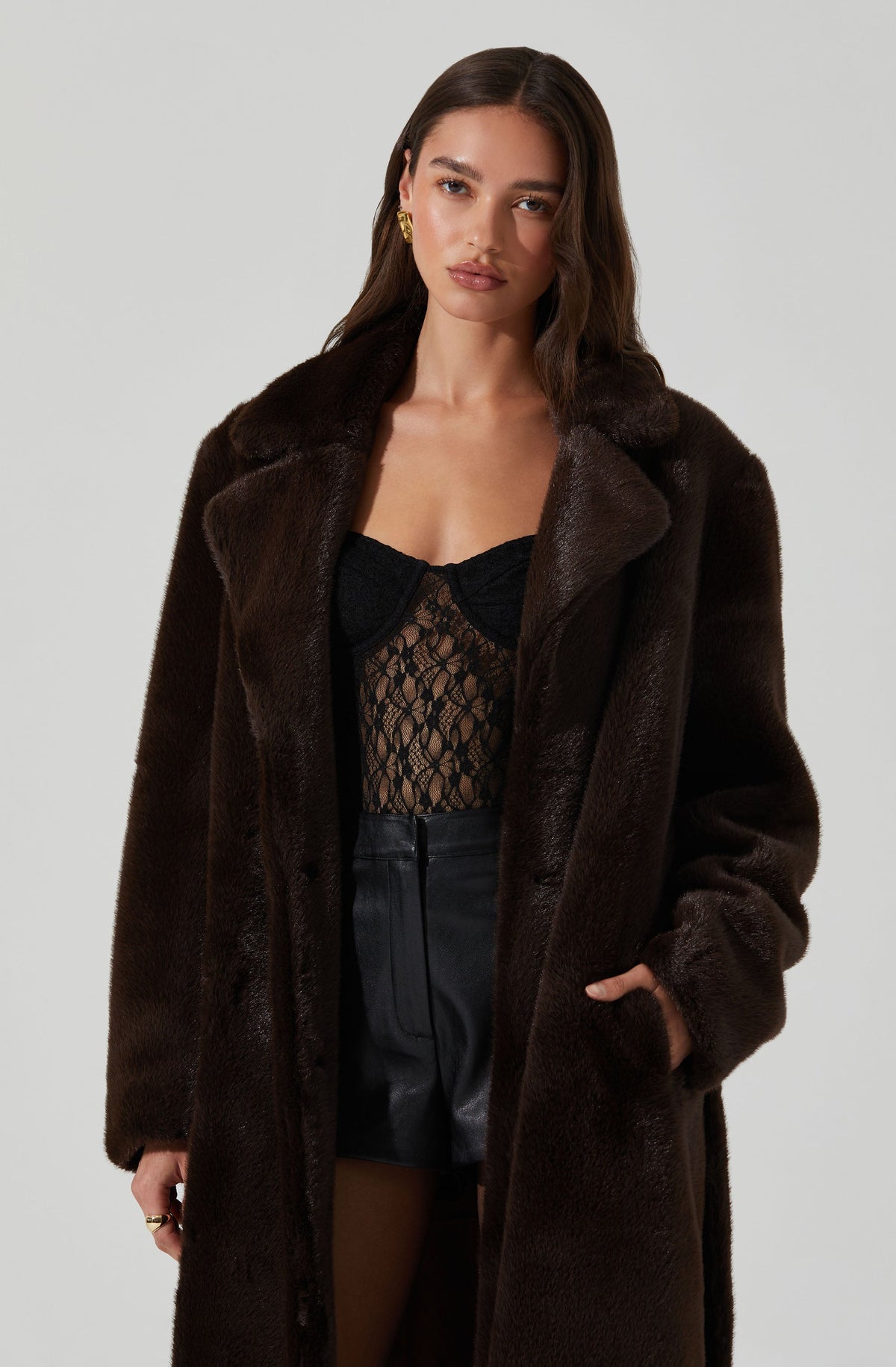 Maisie Faux Fur Longline Coat– ASTR the Label