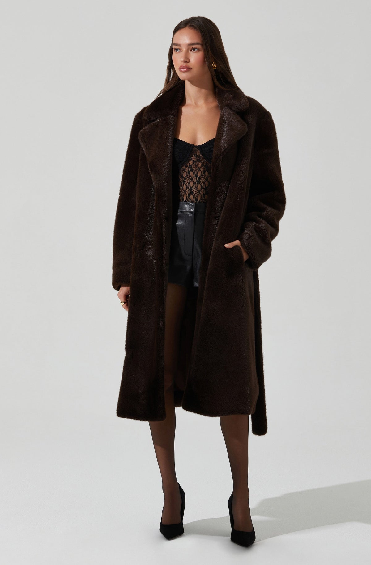 Maisie Faux Fur Longline Coat– ASTR the Label