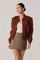 Sticky add to cart - Olenna Faux Suede Bomber Jacket