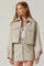 Sticky add to cart - Tracy Faux Leather Cropped Cargo Jacket