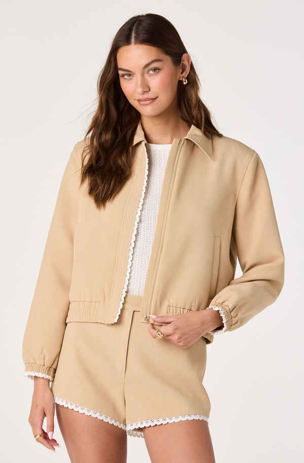 Reid Scallop Trim Bomber Jacket - ASTR the Label
