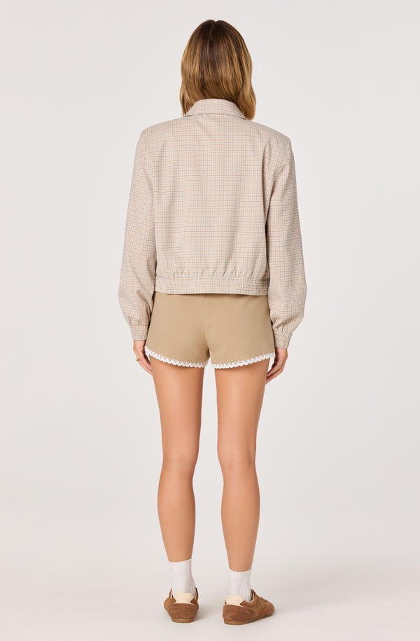 Reid Plaid Elastic Hem Jacket - ASTR the Label