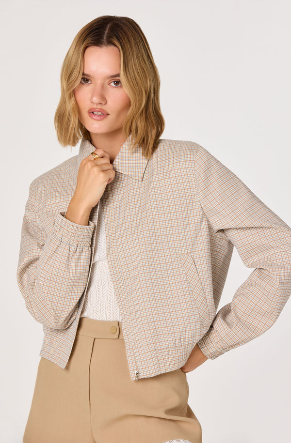 Reid Plaid Elastic Hem Jacket - ASTR the Label