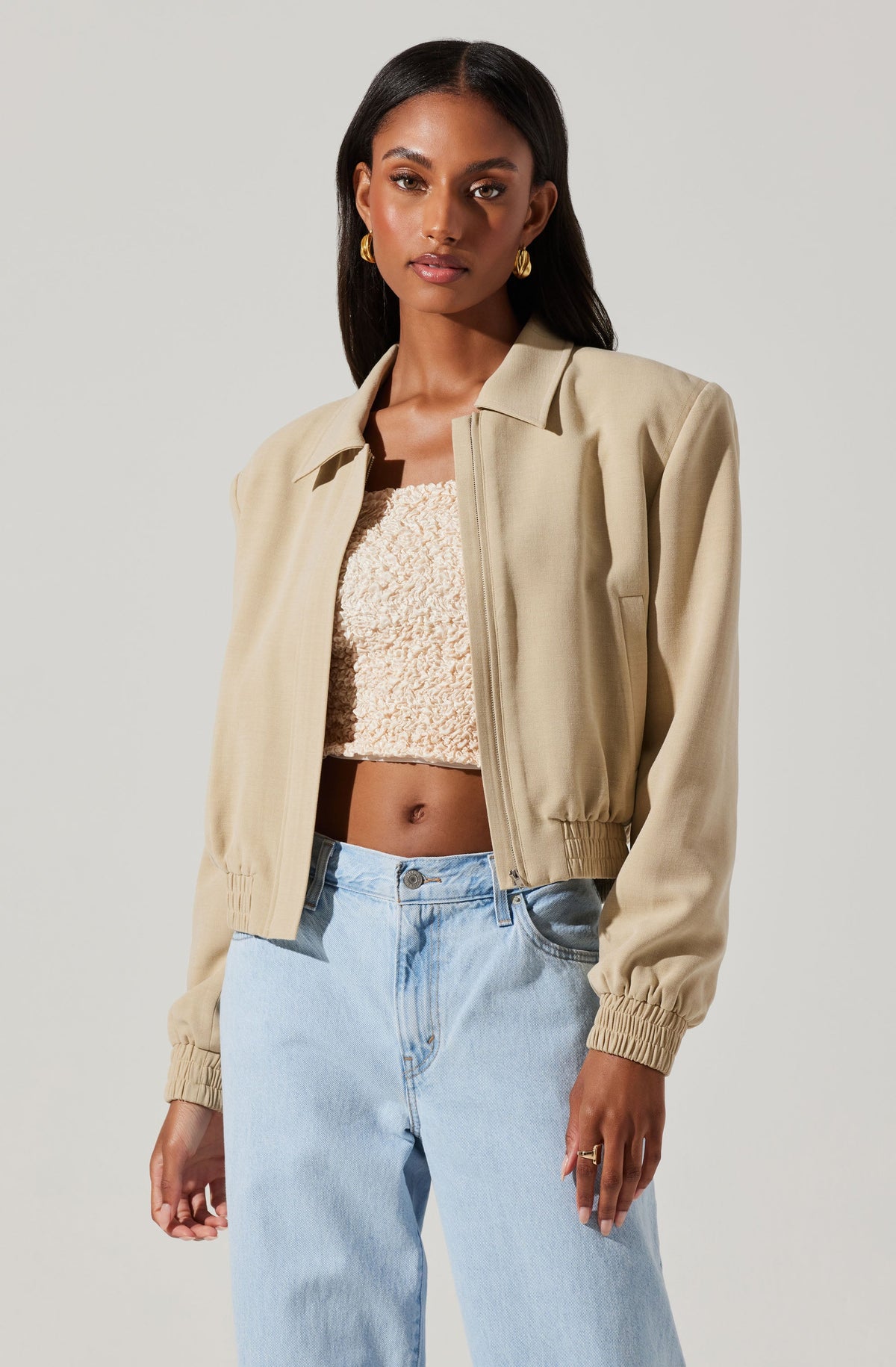 Reid Collared Bomber Jacket ASTR The Label