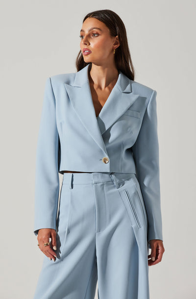 Baby blue cropped 2025 blazer