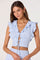 Sticky add to cart - Zira Ruffle Trim Tie-Front Top