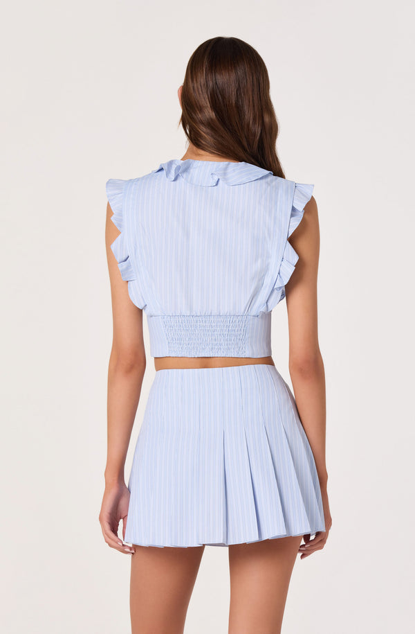 Zira Ruffle Trim Tie-Front Top - ASTR the Label