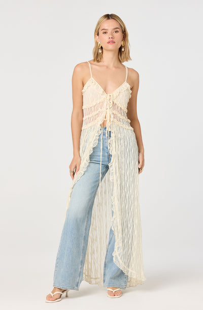 Sariyah Lace Flyaway Maxi Tunic Top