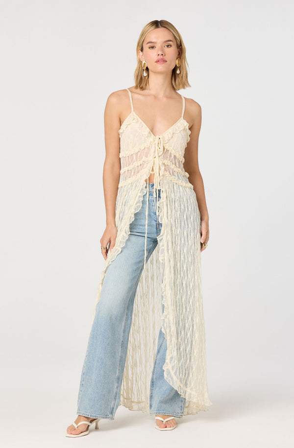Sariyah Lace Flyaway Maxi Tunic Top - ASTR the Label