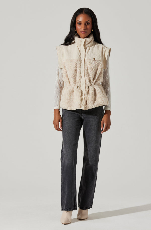 Ivania Boucle Mixed Media Vest - ASTR the Label