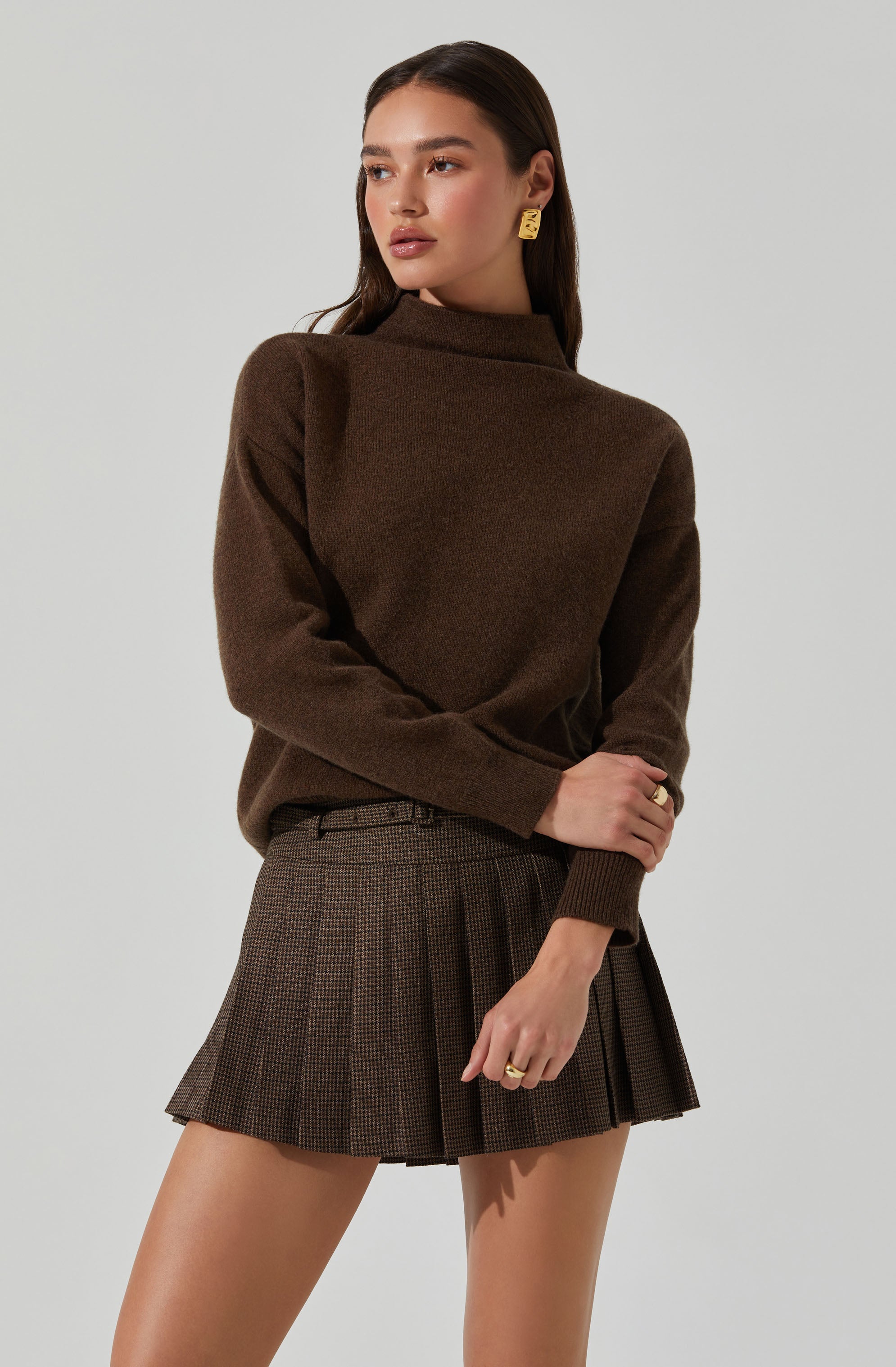 astr the label Adley Mock Neck Wool Sweater