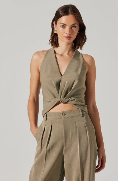Faria Twist Front Crop Top - Cedar / XS Faria Twist Front Crop Top - Cedar / XS