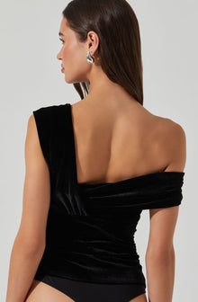Ameri（アメリ）の「UND SIDE SHEER VELOUR BODYSUIT TOP（T