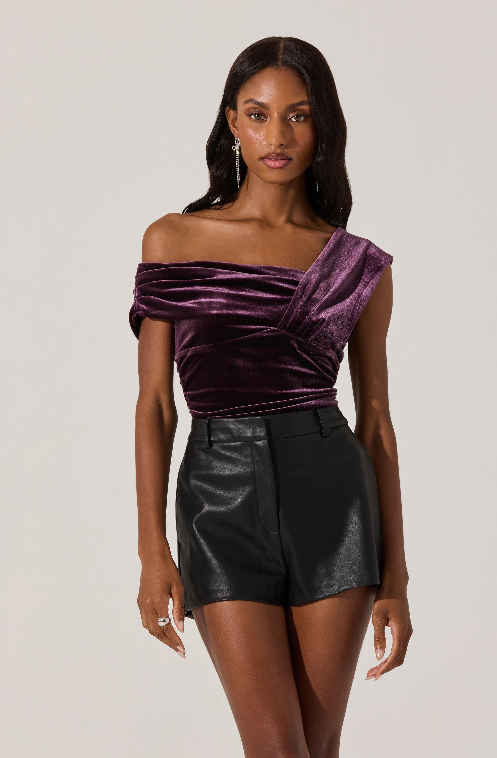 Nera Velvet Off Shoulder Bodysuit– ASTR the Label