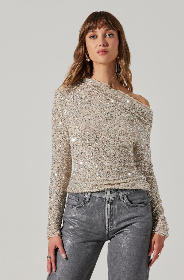 Icyln Sequin Off Shoulder Top– ASTR the Label