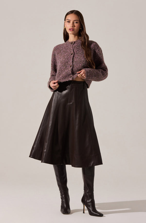 Sebille Textured Fuzzy Knit Cardigan - ASTR the Label
