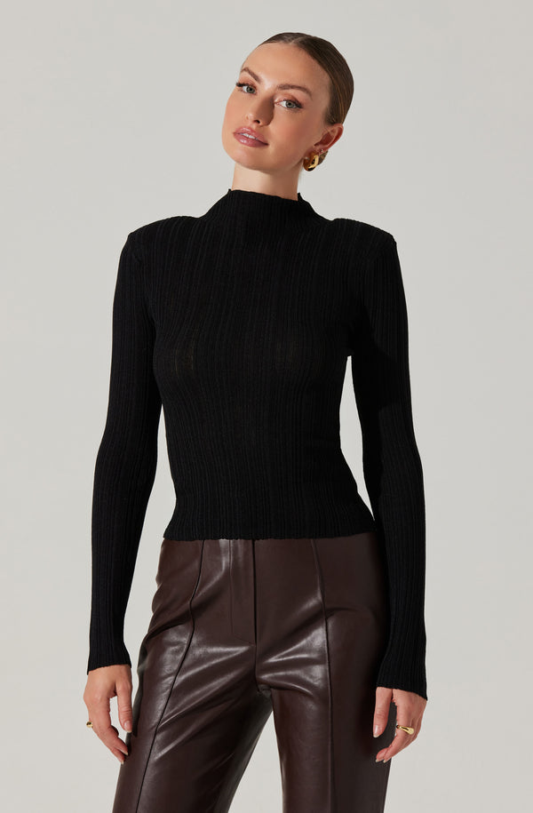Roslin Ribbed Mock Neck Sweater - ASTR the Label