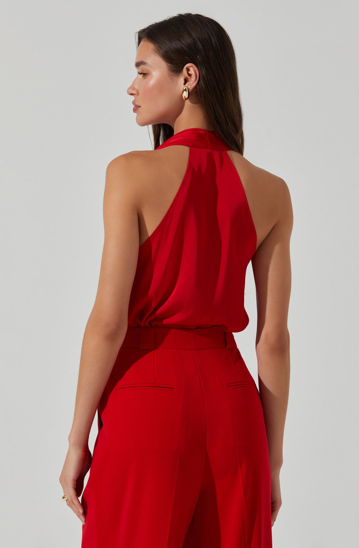 Iza Satin High Neck Top ASTR the Label