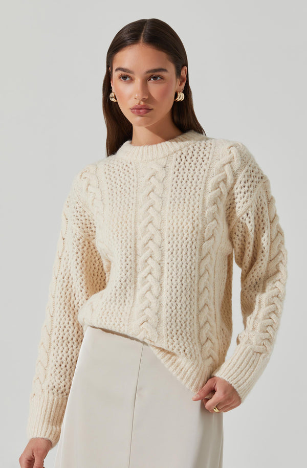 Lisbeth Cable Knit Sweater - ASTR the Label