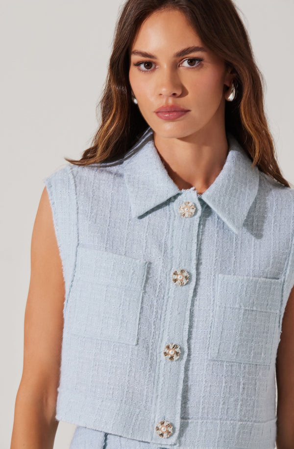 Jhene Tweed Sleeveless Top - ASTR the Label