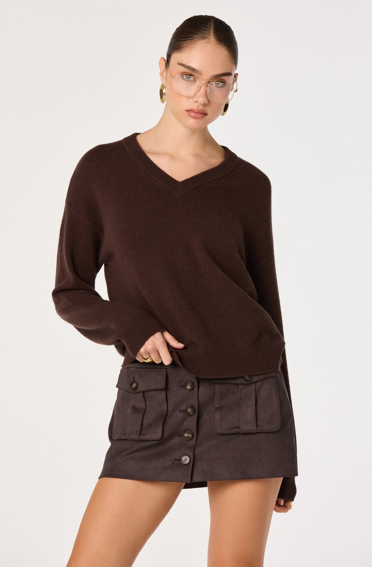 Bowie Heather V-Neck Sweater