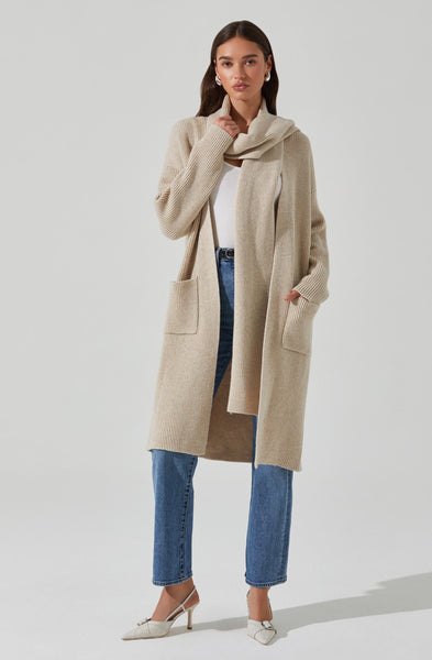 ９日迄値下げ！チェスティ Jacquard Scarf Cardigan 白！ Knitted Scarf Detail Cardigan Offwhite | NA-KD