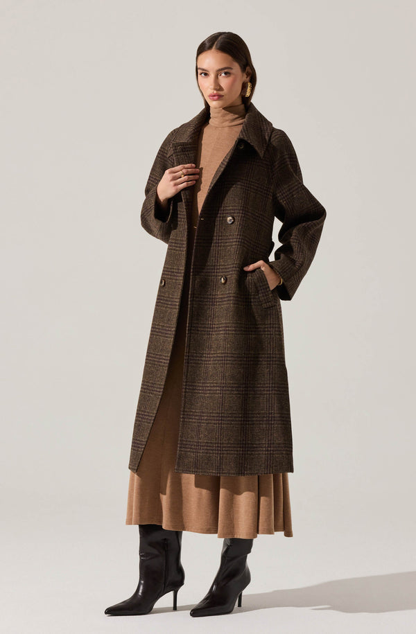 Seeley Double Breasted Longline Coat - ASTR the Label
