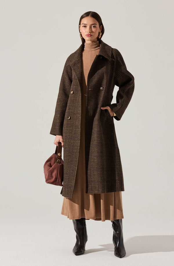 Seeley Double Breasted Longline Coat - ASTR the Label