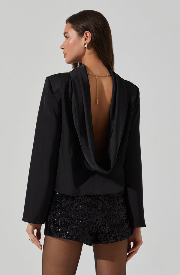 Bethwyn Satin Cowl Back Top - ASTR the Label