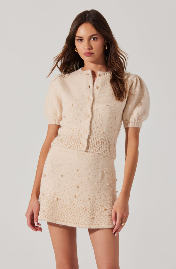 Joly Pearl Embellished Cardigan - ASTR the Label