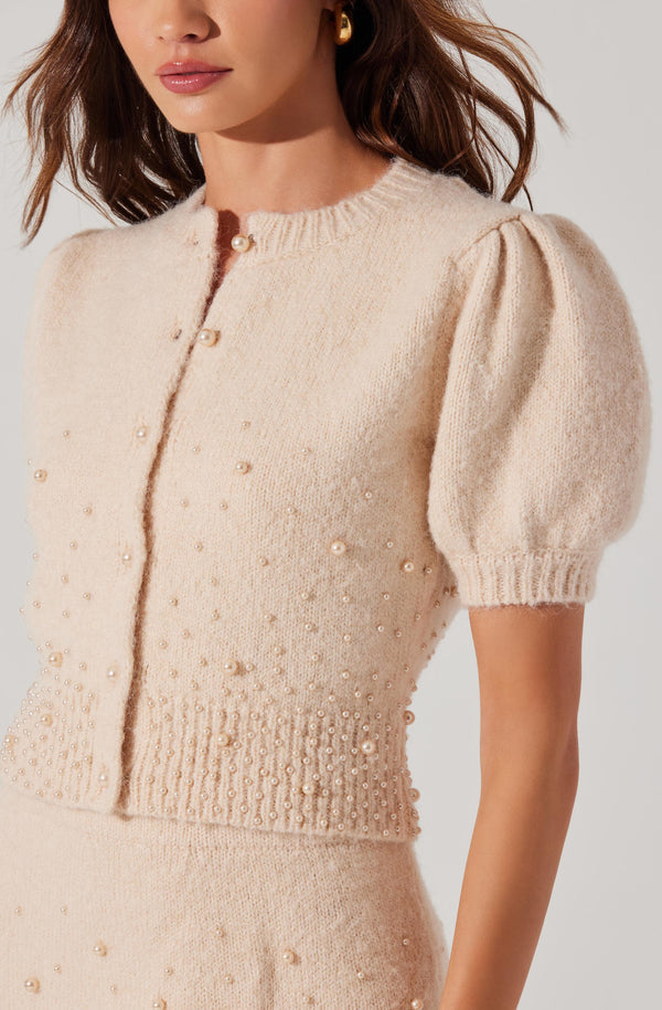 Joly Pearl Embellished Cardigan - ASTR the Label