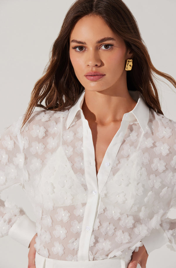 Ioannis 3D Floral Appliqué Shirt - ASTR the Label